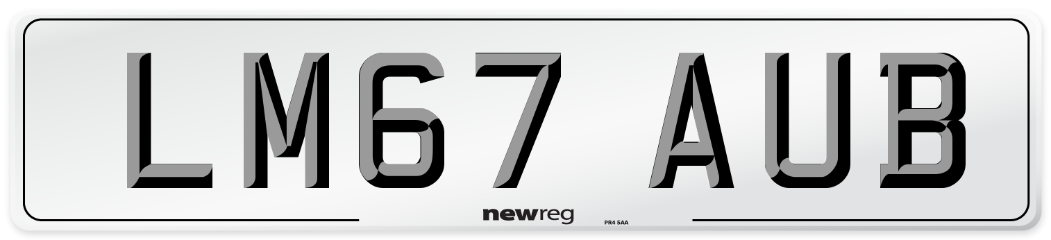 LM67 AUB Number Plate from New Reg